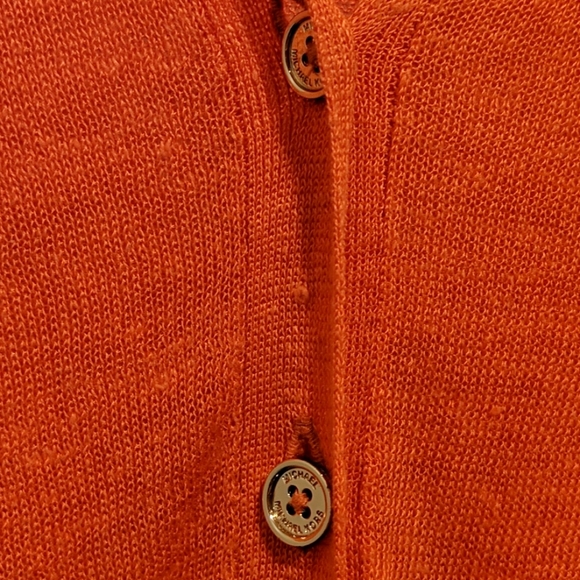 Michael Kors Linen Orange Cardigan - Picture 2 of 5